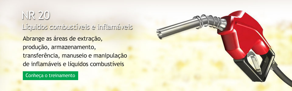 NR20 Líquidos combustíveis e inflamáveis - Abrange as áreas de extração, produção, armazenamento, transferência, manuseio e manipulação de inflamáveis e líquidos combustíveis - Conheça o treinamento